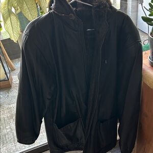 Heavy reversible Men's Black Fur-Lined Jacket